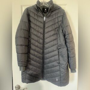 Spyder Women's Gray Quilted Puffer Coat